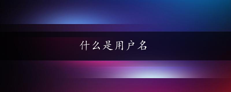 什么是用户名