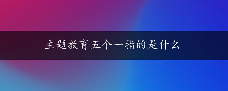 主题教育五个一指的是什么