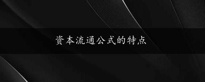 资本流通公式的特点