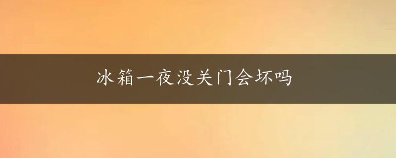 冰箱一夜没关门会坏吗