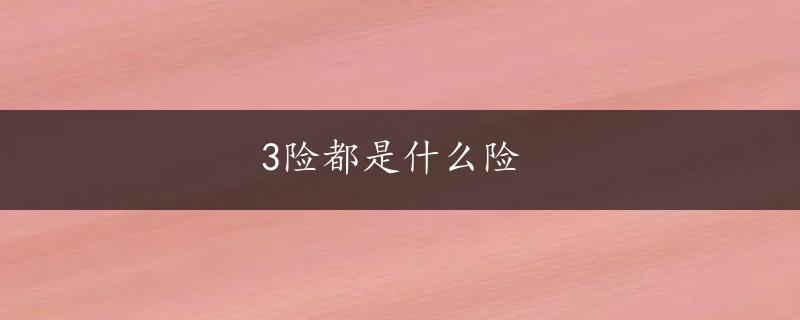 3险都是什么险