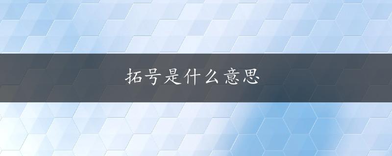 拓号是什么意思