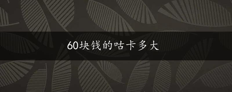 60块钱的咕卡多大