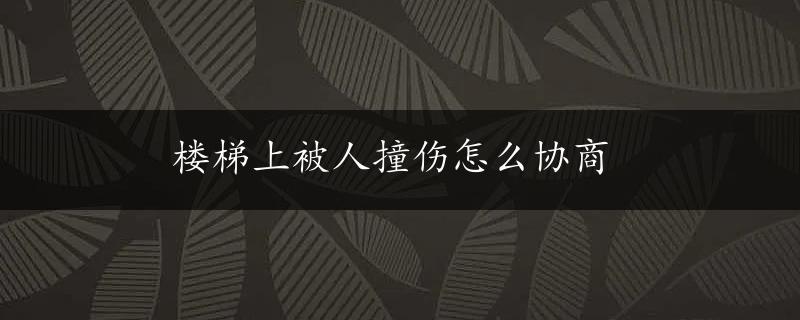 楼梯上被人撞伤怎么协商