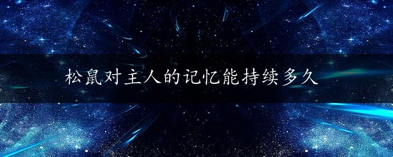 松鼠对主人的记忆能持续多久