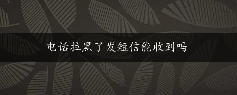 电话拉黑了发短信能收到吗