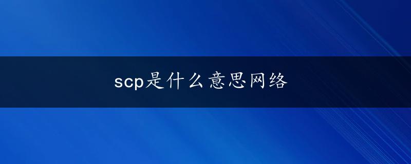 scp是什么意思网络