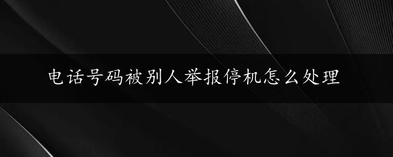 电话号码被别人举报停机怎么处理