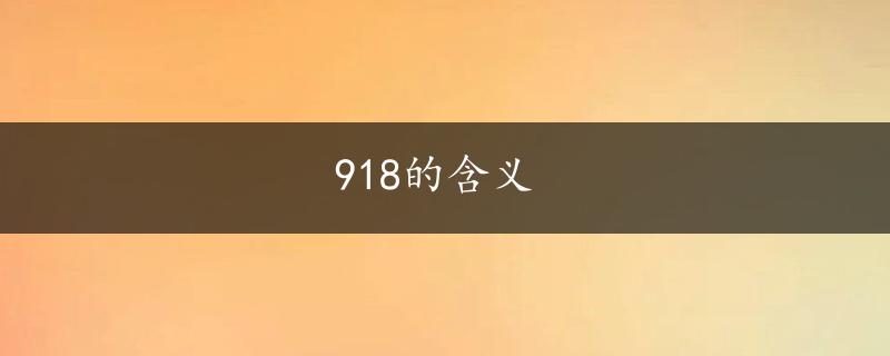 918的含义