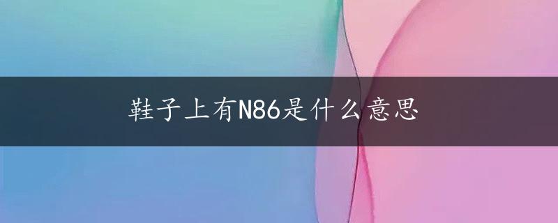 鞋子上有N86是什么意思