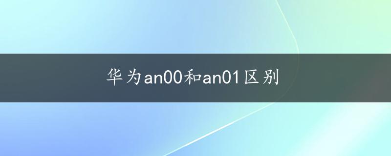 华为an00和an01区别