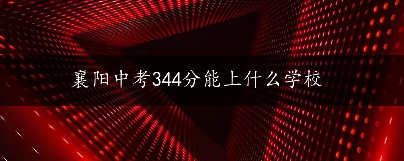 襄阳中考344分能上什么学校