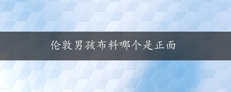 伦敦男孩布料哪个是正面