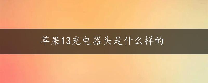 苹果13充电器头是什么样的