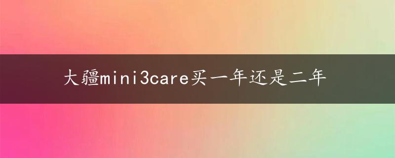 大疆mini3care买一年还是二年