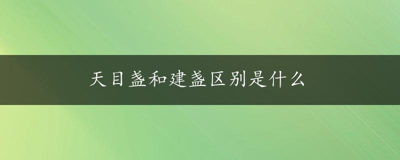 天目盏和建盏区别是什么