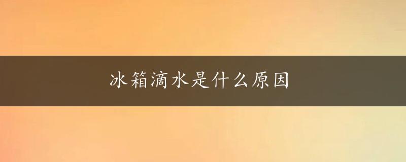 冰箱滴水是什么原因