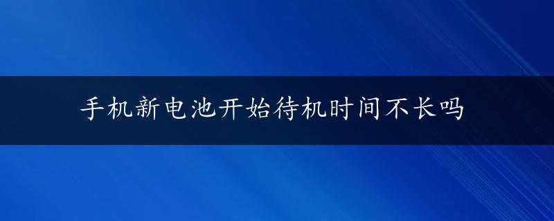 手机新电池开始待机时间不长吗