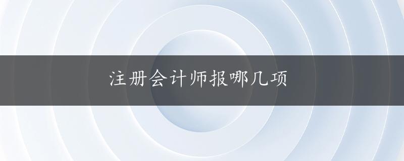 注册会计师报哪几项