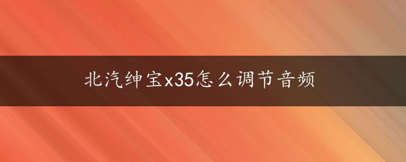 北汽绅宝x35怎么调节音频