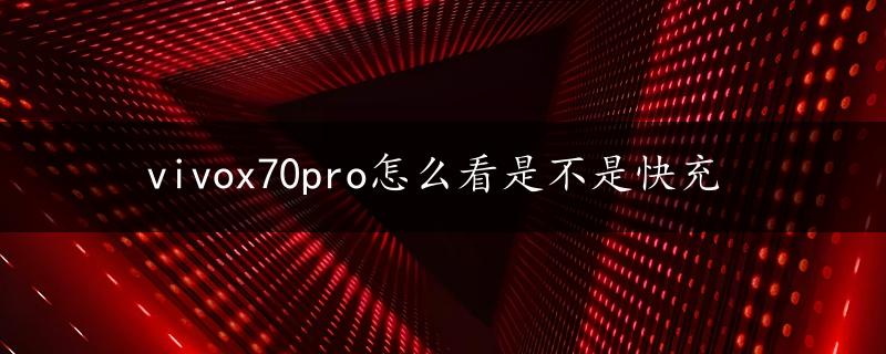 vivox70pro怎么看是不是快充