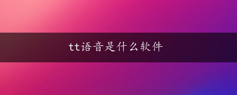 tt语音是什么软件