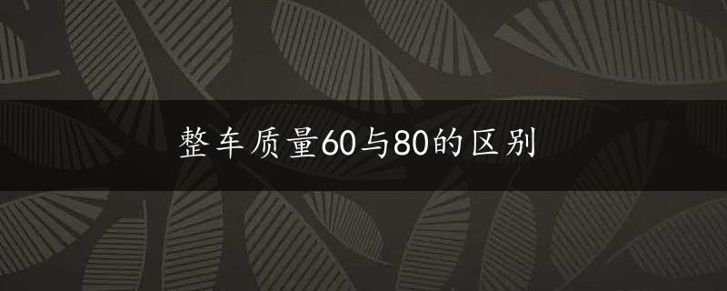 整车质量60与80的区别