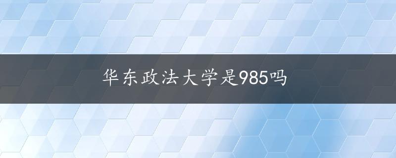 华东政法大学是985吗