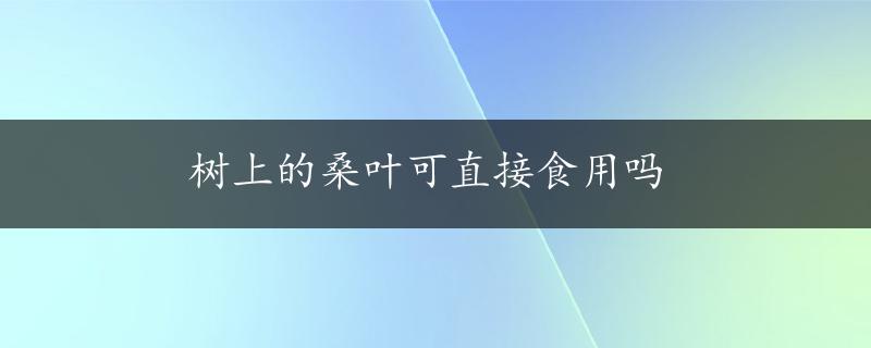 树上的桑叶可直接食用吗