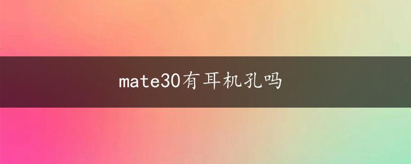 mate30有耳机孔吗