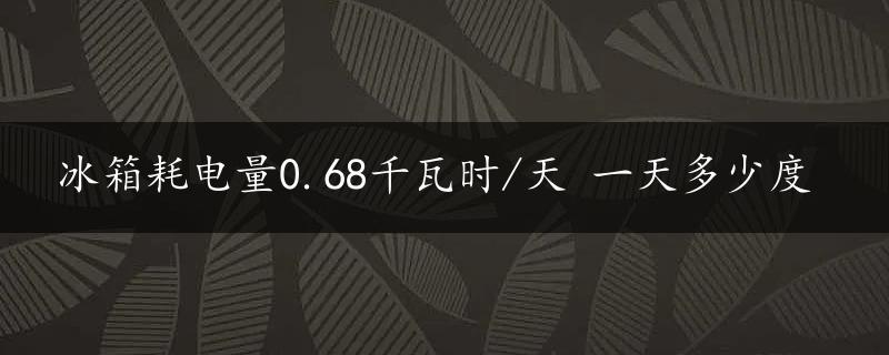 冰箱耗电量0.68千瓦时/天 一天多少度