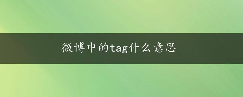 微博中的tag什么意思