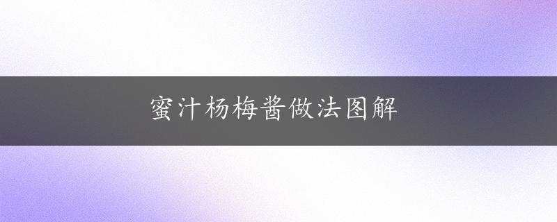 蜜汁杨梅酱做法图解