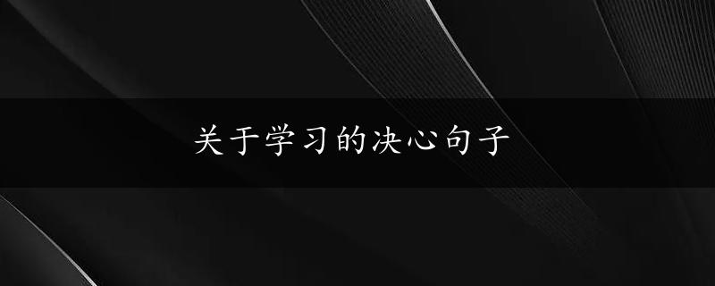 关于学习的决心句子