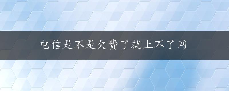 电信是不是欠费了就上不了网