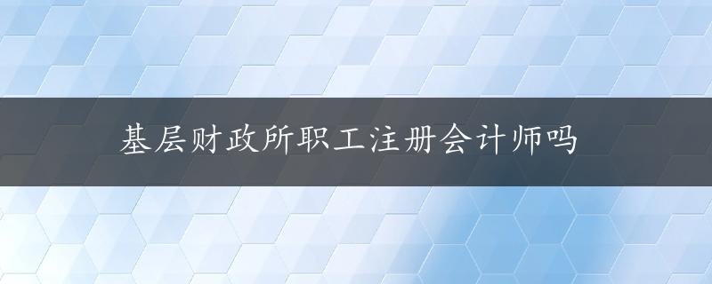 基层财政所职工注册会计师吗