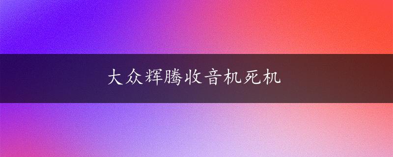 大众辉腾收音机死机