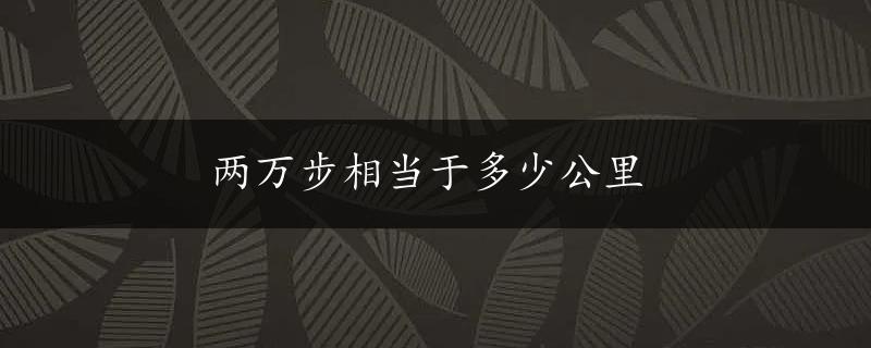 两万步相当于多少公里