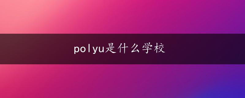 polyu是什么学校