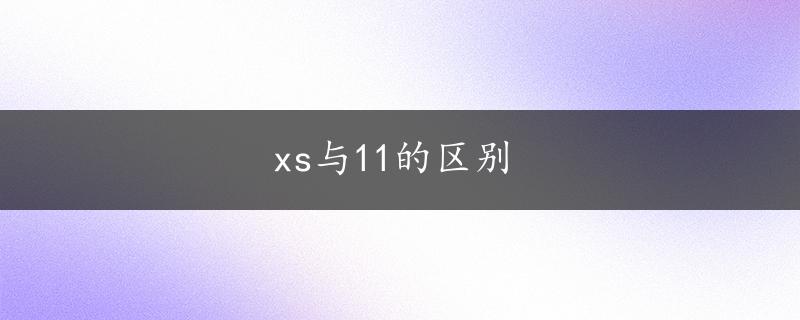 xs与11的区别