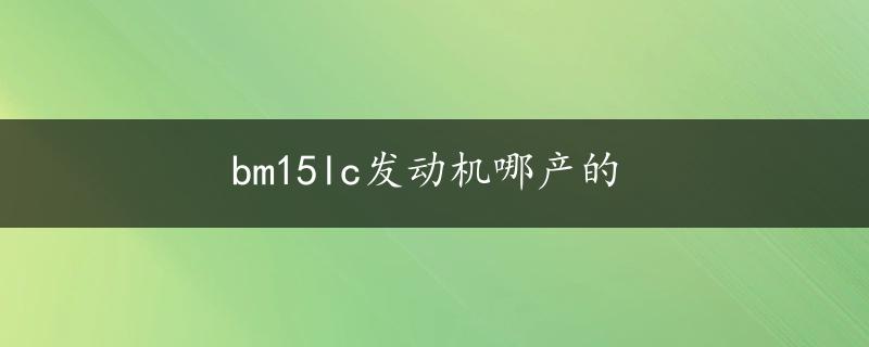 bm15lc发动机哪产的