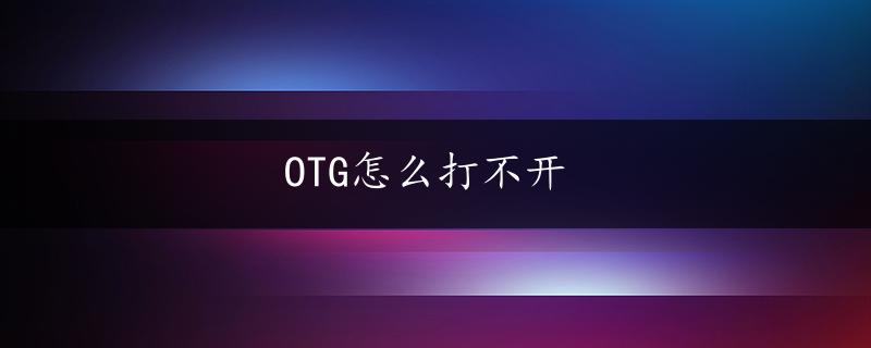 OTG怎么打不开