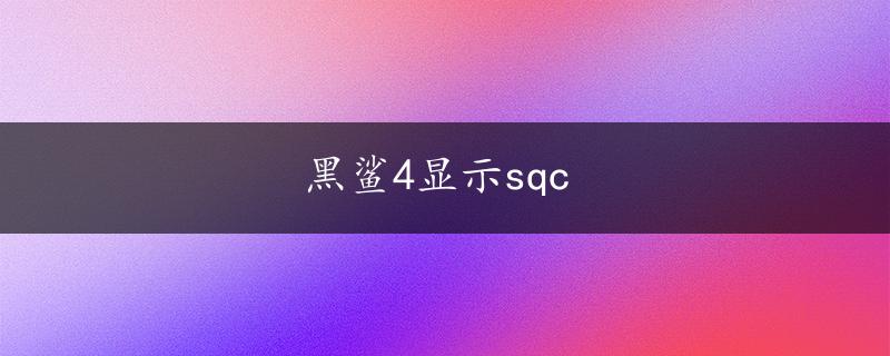 黑鲨4显示sqc