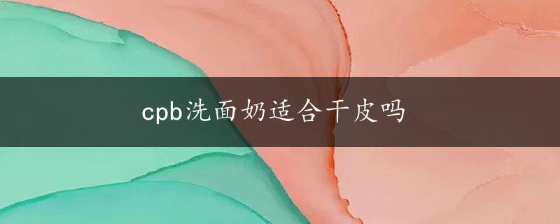 cpb洗面奶适合干皮吗