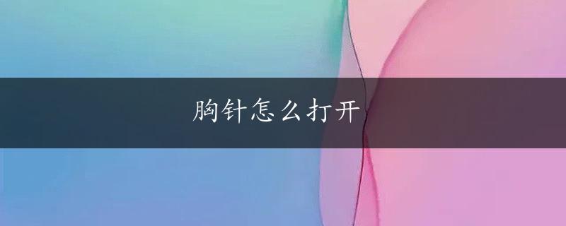 胸针怎么打开