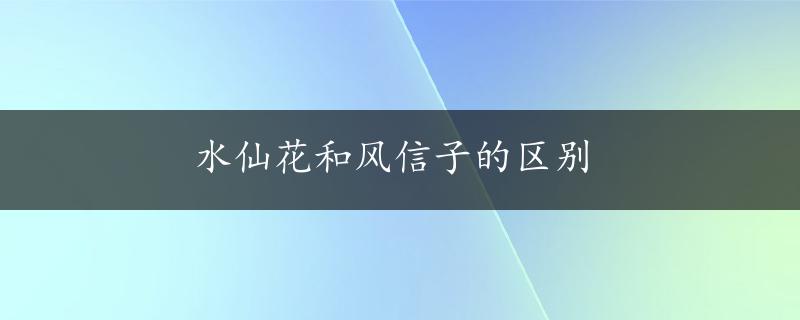 水仙花和风信子的区别