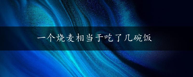 一个烧麦相当于吃了几碗饭