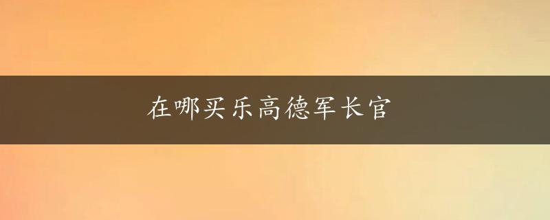 在哪买乐高德军长官