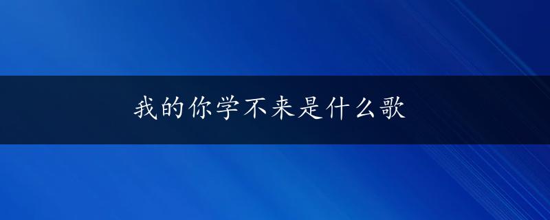 我的你学不来是什么歌