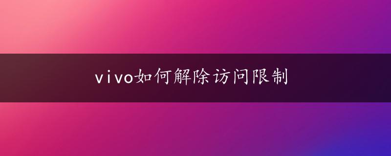 vivo如何解除访问限制